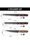 3-Piece Hand Forged Kitchen Knife Set, High Carbon Steel Chef Utility Vegetable Knives - 3