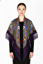 - Purple Floral Wrap – Multicolor Folk Rose Pattern