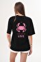 Women's Back Print Detailed Crew Neck Oversize T-Shirt 260259 - 5