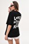 Women's Back Print Detailed Crew Neck Oversize T-Shirt 260257 - 5