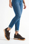 Brown Real Genuine Leather Women's Sports Shoes Sneakers Muna - 4
