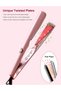 2-in-1 Flat Iron Curling Iron: Twist Ceramic Hair Straightener and Curler for Curl Wave Straighten - 30s Heat-Up 12 Temp Settings for All Hair Types - 2