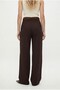 Women's Lora Belt Pack Front Pleated Wide Leg Woven Brown Trousers - 5
