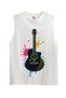 Graphic Design Colorful Guitar Printed Oversized T-Shirt / Tank Top (Optional)