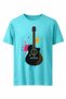 Graphic Design Colorful Guitar Printed Oversized T-Shirt / Tank Top (Optional)