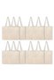 Canvas Tote Bags (Natural) 16 x 14 Inch Reusable Eco Friendly Shopping Bag Set of 12 - 2