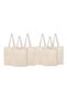 Canvas Tote Bags (Natural) 16 x 14 Inch Reusable Eco Friendly Shopping Bag Set of 6 - 2