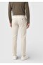Beige Plain Woven Regular Fit Casual Cotton Blended Trousers - 4