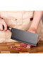 9-Piece Black Non-Stick Kitchen Knife Set, Rose Gold Marble Handle, Integrated Knife Holder - 6