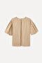 Women's Beige Oversize Balloon Sleeve Blouse - 7