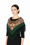 - Traditional Green Shawl with Fringes – Pavlovo Posad Style