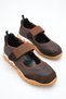 Brown Real Genuine Leather Women's Sandals Shoes Velcro Thick Sole Pery - 7