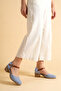 Women's Genuine Leather Closed Toe Perforated Shoes Sandals - Lilac - 2