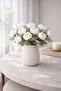 21-Piece Peony Artificial Flower Bouquet – White Decorative Flower Home Living Room Tabletop Decor-32Cm - 4