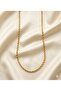 3S Gold Color Twisted Rope Chain Steel Necklace - 2