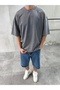 Men's Washable Round Neck Oversized T-Shirt - 2