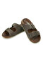 Men's Double Buckled Orthopedic Hajj Umrah Slippers - Ergonomic Comfortable Sole Daily Use Slipper - Brown - 8
