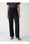 Lcw Studio Black Wide Leg Women's Trousers with Elastic Waist - 2