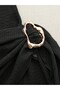 Women's Draped Mock Neck Buckle Detail Zero Sleeve Stylish Mini Dress - 3