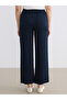 Lcwaikiki Classic Navy Blue Elastic Waist Women's Trousers - 4