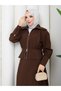 Sleeve and Waist Detailed Jacket & Skirt Hijab Set Rc9027 - 6