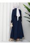 Sleeve and Waist Detailed Jacket & Skirt Hijab Set Rc9027 - 8