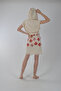 Hooded Vest Cotton Red Leaf Pattern Belted 1 Piece Unisex Muslin Fabric Multi-Purpose Bathrobe - 4