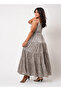 Sleeveless Tiered Maxi Night Gown with Animal Print - 2