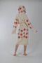 Peshtemal Bathrobe Muslin Cotton Piece Beach Red Leaf Pattern 1Piece Unisex Beachwear Kimono Kaftan - 3