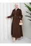 Sleeve and Waist Detailed Jacket & Skirt Hijab Set Rc9027 - 4