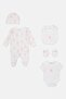 Toddlers Boy 5 Pcs Allover Print Bodysuit And Bib Set, Multicolor - 4