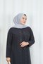 Large Size Double Set with Stones on the Sleeves Mother's Set Gray Hnt7097 - 4