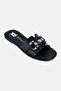 Women Brand logo Slip On Flats, Black