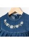 Girls' Daisy Embroidered Denim Dress - 4