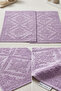 2-Piece Jacquard Bathroom Foot Towel Set - High Absorbency Premium Plum Bath Mat - 4