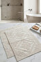 2-Piece Jacquard Bathroom Foot Towel Set - High Absorbency Premium Stone Color Bath Mat - 9