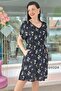 V-Neck Gipeli Viscose Dress 6Y024 - 3