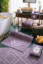 2-Piece Jacquard Bathroom Foot Towel Set - High Absorbency Premium Plum Bath Mat - 5