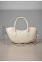 Women's Ecru Color Stylishly Designed Shoulder Bag and Clutch Bag - 5