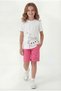 Round Neck Summer Print Detailed Capri Girls' Top and Bottom Set - 2