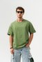 Layered Asymmetrical Hem with Glittery Slits Detailed Crew Neck Basic T-Shirt
