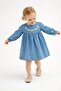 Girls' Daisy Embroidered Denim Dress