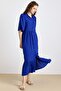 Ruched Detail Half Sleeve Soft Dress Cobalt 9418-E