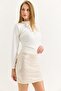 Women's Sequin Mini Skirt White - 2