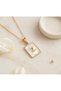 Steel Mother of Pearl Z Letter Necklace