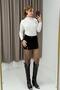 Self-Made Belt Piece Slit Detailed Short Skirt Black