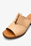 Lola Women's Genuine Leather Accessory Heels Slipper - Nude - 5