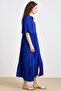Ruched Detail Half Sleeve Soft Dress Cobalt 9418-E - 7