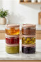 Set of 6 Airtight Glass Storage Containers - 140 Cc |   Brown Lid, Leak-Proof Storage Container - 3
