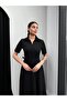 Pri̇ncess g Shirt Collar K Belt Detailed Dress Black